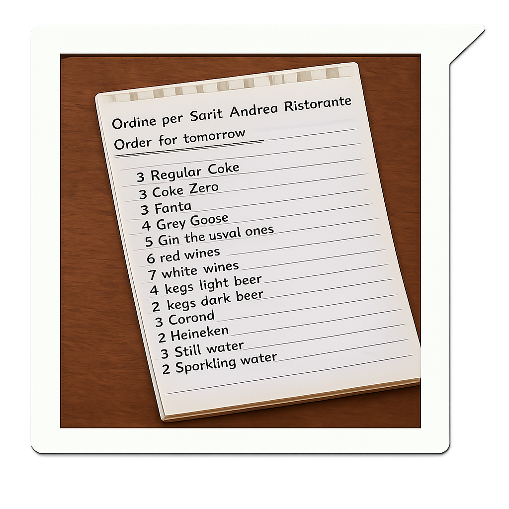 Structured order summary